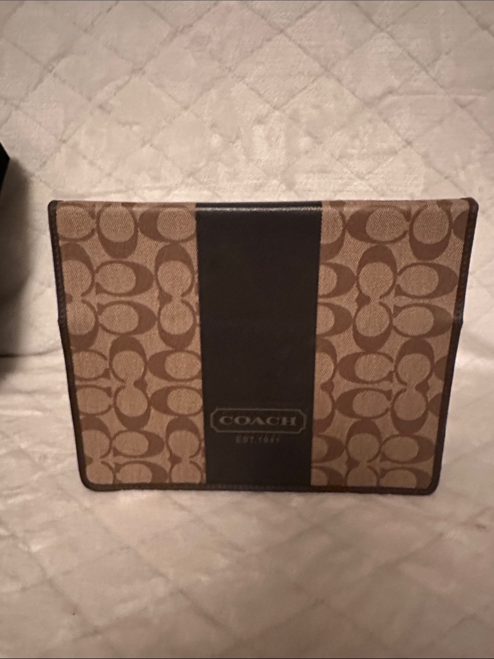 Coach Canvas IPad Cover in Brown and Dark Brown